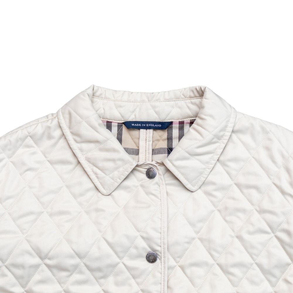 Burberry London Quilted Jacket Cream Nova Check Lining Made in England Large - Picture 4 of 9